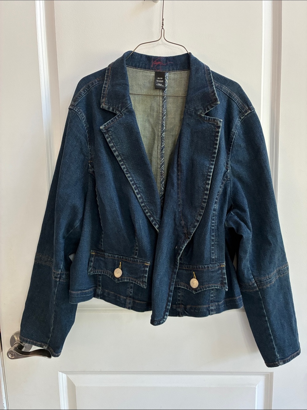 Lane Bryant Dark Blue Denim Jean Blazer